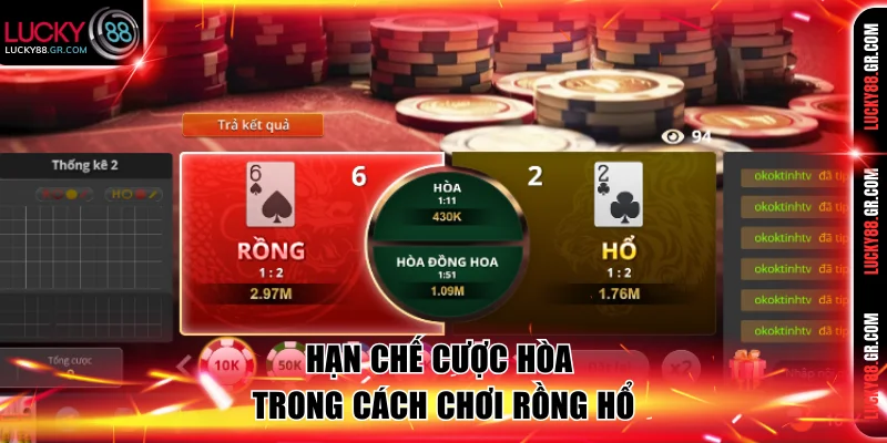 Hạn chế cược Hòa trong cách chơi Rồng Hổ.